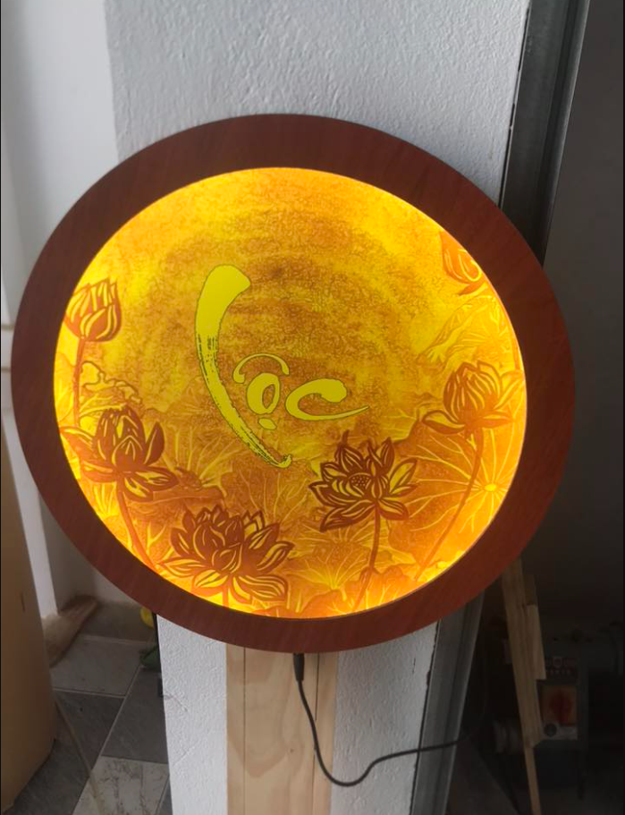 Đèn led hào quang toả sau tượng Mẹ Quán Thế Âm Bồ Tát